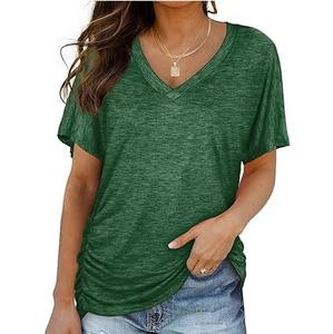 T-shirts pour hommes à col en V sur mesure de haute qualité, manches courtes, respirants, confortables, 100% coton, écologiques, séchage rapide, Oxford - Product Image 1