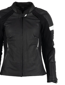 Moto femme 100% veste en cuir noir véritable veste de moto de haute qualité - Product Image 2