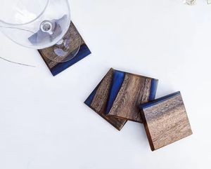 Ensemble de sous-verres en résine de bois design créatif porte-gobelet à thé et café pour boissons vaisselle vaisselle dans la cuisine - Product Image 6
