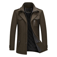 Manteau long à revers cranté et à simple boutonnage Trench en fibre de bambou pour hommes de qualité supérieure à la mode