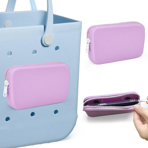 Detachable Silicone Pouch Waterproof Zipper Wallet Insert Accessory Compatible with Bogg <b>Bag</b> EVA Beach Tote Wholesale - Product Image 1
