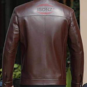 2024 marron Napa cuir mode veste agneau cuir vestes fourrure doublure chaud vestes - Product Image 2