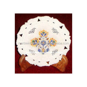 Plaque d'incrustation de marbre blanc, Plaque d'incrustation de marbre faite à la main - Product Image 1