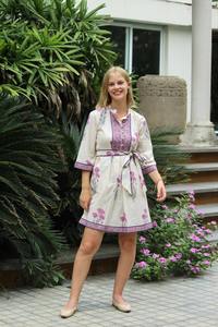 Robe courte indienne faite à la main en coton robe de plage personnalisée mariée robe à imprimé floral fille cadeau d'anniversaire robe cadeau pour sa vente - Product Image 2