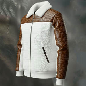 Veste d'hiver en cuir gaufré de style luxueux avec finition de haute qualité, design texturé confortable, logo frontal, écologique et respirante - Product Image 4