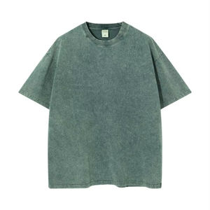 Camiseta Vintage Extra Grande para Hombre, Lavada con Logotipo Estampado, Camiseta con Lavado Ácido, Ropa Casual de Calle para Hombre - Product Image 1