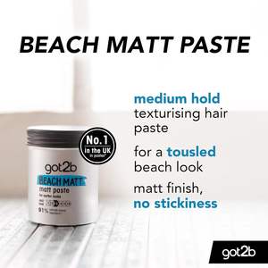 Pâte coiffante pour cheveux Got2b 100 ml Beach Matt pour hommes, tenue moyenne, sans collant, texture mate, produit coiffant - Product Image 5