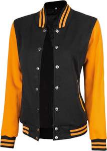 Premium Custom Varsity <b>Jackets</b> for <b>Women</b> Winter Silk Lining Bomber Coat with Embroidery Logo and OEM ODM Services - Product Image 4