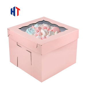 Custom Eco-Friendly Food Grade Square Packaging <b>Box</b> Portable <b>and</b> Foldable <b>Cake</b> <b>and</b> Cookie Storage with Logo Embossing - Product Image 1