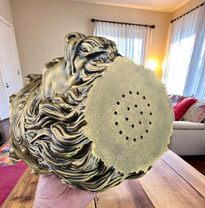 Macetas Decorativas de Latón Dorado Grabado, Macetas Nórdicas con Cabeza de León para Decoración de Interiores del Hogar - Product Image 4