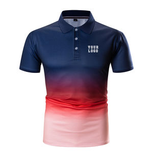 Polo de haute qualité pour hommes 100% polyester à manches courtes anti-rides confortable et respirant - Product Image 2