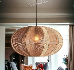Hot Sale Traditional Modern Rattan <b>Bamboo</b> Lampshade Handmade Decor Pendant <b>Light</b> Restaurant Living Room Pendant <b>Lights</b> for Hotel - Product Image 1