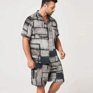 Hommes 2025 personnalisé 100% coton Twinset décontracté court T-Shirts Shorts en gros pas cher vêtements d'été - Product Image 1