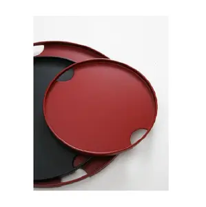家用或派对用品使用服务托盘晚茶展示装饰阳台桌面托盘红色涂层定制服务展示