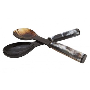 Juego de Cucharas para Servir Ensaladas de Cuerno de Búfalo Real, Elegantes y Hechas a Mano, Utensilios de Cocina de Cuerno Natural Pulido Orgánico, Herramientas para Mezclar Ensaladas - Product Image 2