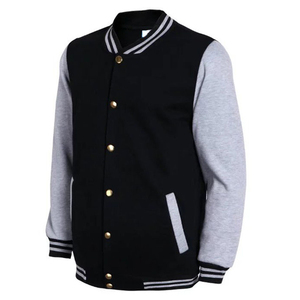 Chaqueta Varsity Acolchada con Capucha para Hombre, de Lona de Alta Calidad, Diseño Casual Cortavientos, Bloques de Color en las Mangas, Ribete de Punto en Contraste, Cierre de Cremallera - Product Image 4