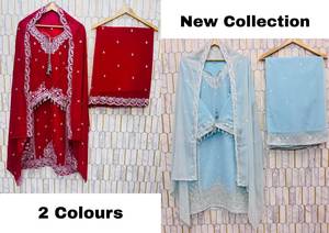 DESIGNER WEAR SECUENCE BORDADO en FOX GEORGETTE FABRIC MODERN SALWAR KAMEEZ PLAZO DUPATTA para FIESTA SECADO RÁPIDO TODAS LAS TEMPORADAS - Product Image 5