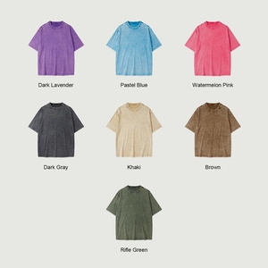 Camiseta vintage de talla grande con hombros caídos para hombre, 100% de algodón, lavado ácido, camiseta de peso pesado a la moda para hombre, ropa a granel - Product Image 2