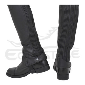 Venta al por mayor de cuero medio Chaps para hombres y mujeres Diseño personalizado Varios tamaños Negro Marrón Gris Ecuestre Chaps de Pakistán - Product Image 1