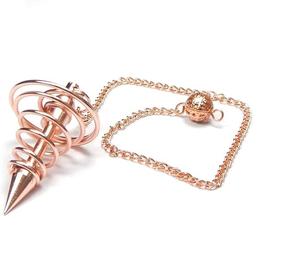 Super venta en Soha ágata cobre Metal espiral cono curación péndulos de radiestesia para meditación y adivinación y energía a la venta - Product Image 6