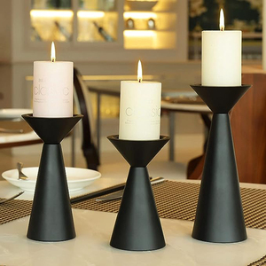 New Export Quality Simple Latest Design Metal <b>Candle</b> Holder Set of 3 <b>Candle</b> Stand Black Coated in <b>Cheap</b> Price for Home Decorate - Product Image 6