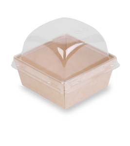 High Quality 300ml <b>Square</b> Kraft Box Leakproof Stackable Microwave Safe Takeaway Food Container Custom Logo - Product Image 2