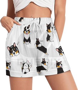 LadiesPajama Shorts 100% Polyester Personnalisable Logo Sticker Color Pattern Design Short Femme - Product Image 1