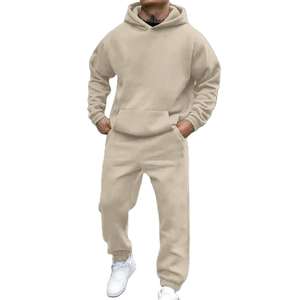 Conjunto de Sudadera con Capucha y Pantalones Deportivos de Forro Polar para Invierno, Ropa Deportiva Unisex, Chándal de Poliéster/Nailon Transpirable de Secado Rápido - Product Image 3