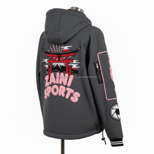 Veste Softshell Durable Coupe-Vent en Polyester, Tissu Spandex Broderie Dragon Floral Logo Personnalisé Veste Softshell pour Femmes - Product Image 5