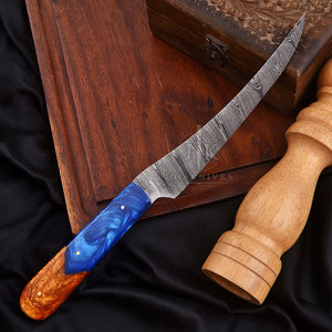 Cuchillo de Chef Damasco con Logotipo Personalizado Impreso en Grandes Cantidades, Cuchillo de Cocina con Mango de Madera, Servicio OEM, Último Estilo - Product Image 3