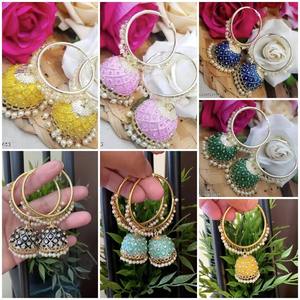 Punjabi Jhumka, regalo para niñas, boda Favor Girls Fashion, Chand Baliya, favores, Tops, Jhumka, bodas, joyería, regalo de devolución - Product Image 3