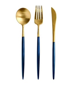 Gold Plated Stainless Steel Cutlery Sets High Quality Metal Flatware Sets Spooks & Fork For Hotel Ware & Parties - Product Image 6