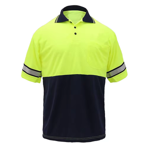 Polo en polyester réfléchissant violet certifié CE vêtements de travail de sécurité haute visibilité à manches courtes construction unisexe industrielle - Product Image 6