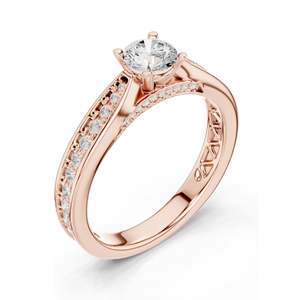 Anillo de Compromiso con Diamante de Laboratorio Redondo Brillante de 0.92 CT para Mujer, Claridad VVS-VS EF, Oro de 18K, 14K, 10K y Plata 925 - Product Image 4