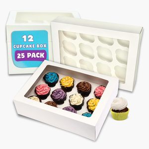 <b>Christmas</b> Customized Eco-Friendly Rigid Bakery <b>Boxes</b> with Window for Brownie <b>Cake</b> Cookie Pastry Food - Product Image 1