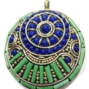 Stylish Bohemian Turquoise Stone Alloy Pendants New Arrival Fashion Jewelry with Fashionable <b>Charms</b> Handmade in Nepal Unisex - Product Image 4