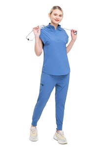 Uniformes de Hospital de moda enfermera belleza salón Dental ropa de trabajo uniforme médico conjuntos para hombres mujeres manga corta - Product Image 2