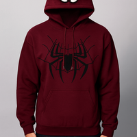 Sudadera con capucha y cremallera personalizada con estampado de araña, de forro polar de alta densidad 100% poliéster, transpirable, con bordado de calidad, 2 piezas