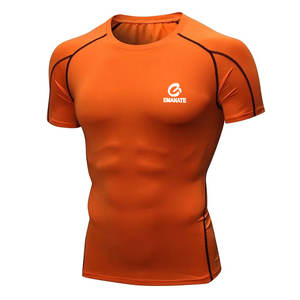 Camisetas de Compresión de Punto Sólido para Gimnasio y Fitness para Hombre, Color Personalizado, Secado Rápido, Ligeras, Estilo Urbano, Manga Corta - Product Image 1