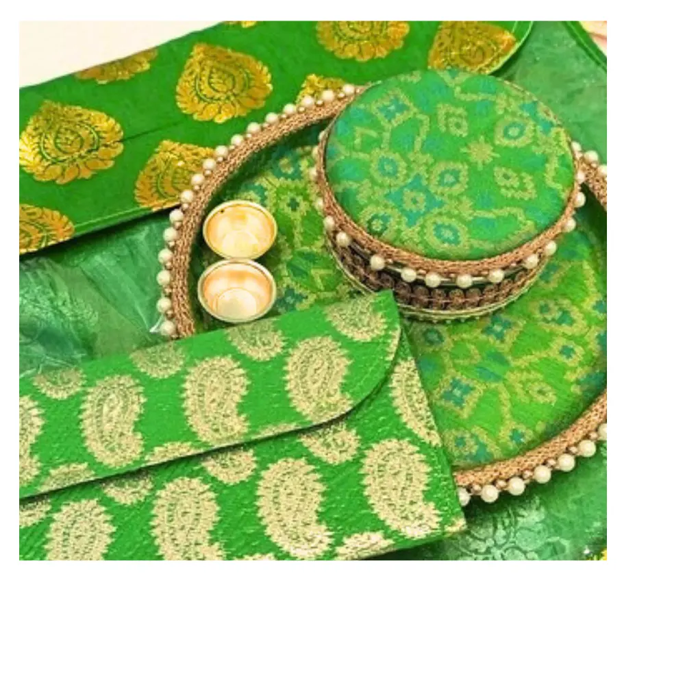 Rakhi Pooja Arti Plate Combo Set Navratri Puja Shagun Karwachoth Thali Mithai Box Sangeet Mehandi Punjabi wedding Giveaways