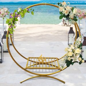 Arche décorative en métal faite à la main pour gâteau Designer Fancy Hot Selling Round Shape Romantic Dinner Flower Decorated Stand Supplies - Product Image 6