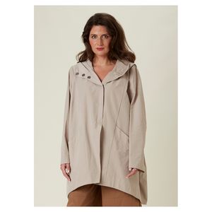 Chubasquero para mujer hecho en Italia técnica para todas las estaciones, botonadura única con capucha y bolsillos, diferentes colores disponibles - Product Image 2