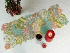 Monograma con cuentas corredor y posavasos patrón semilla cuenta peyote puntada rebordear para principiantes Material de vidrio ecológico tamaño 14x14 - Product Image 3