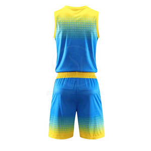 ชุดบาสเก็ตบอลชุดเล่นกีฬาพิมพ์ลายสีทึบใส่สบายมีโลโก้ระบายอากาศได้ดี - Product Image 2