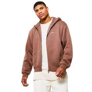 Sweat à capuche zippé intégral pour homme 100 % coton molletonné écologique imperméable hiver personnalisable avec capuche ajustable service OEM haute qualité - Product Image 1