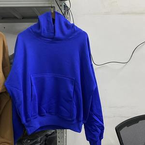 2025 otoño Casual Oversize Pullovers tela pesada doble capa Sudadera con capucha para hombres mujeres bordado patrón sólido West 6 con capucha - Product Image 3