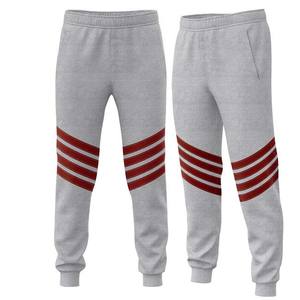 Contraste de couleur gris chiné et rouge avec motif rayé OEM Logo personnalisé Sportswear Activewear Ensembles deux pièces Survêtements Adultes - Product Image 4