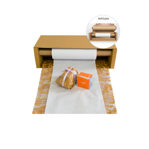 Rollo de papel de envoltura de panal Biodegradable con dispensador de cartón, totalmente reciclable para embalaje en movimiento, respetuoso con el medio ambiente - Product Image 2