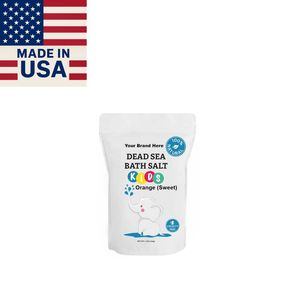 Sel de bain à grains fins aromatisé à l'orange de marque privée 4 lbs pack refermable de trempage relaxant au minéral de la mer morte pour les enfants - Product Image 1