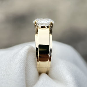 Anillo de oro macizo de 18 quilates para hombre con diamante de corte portugués cultivado en laboratorio de 5,11 CT, joyería fina, acabado de alto pulido, todos los tamaños de anillo disponibles - Product Image 3